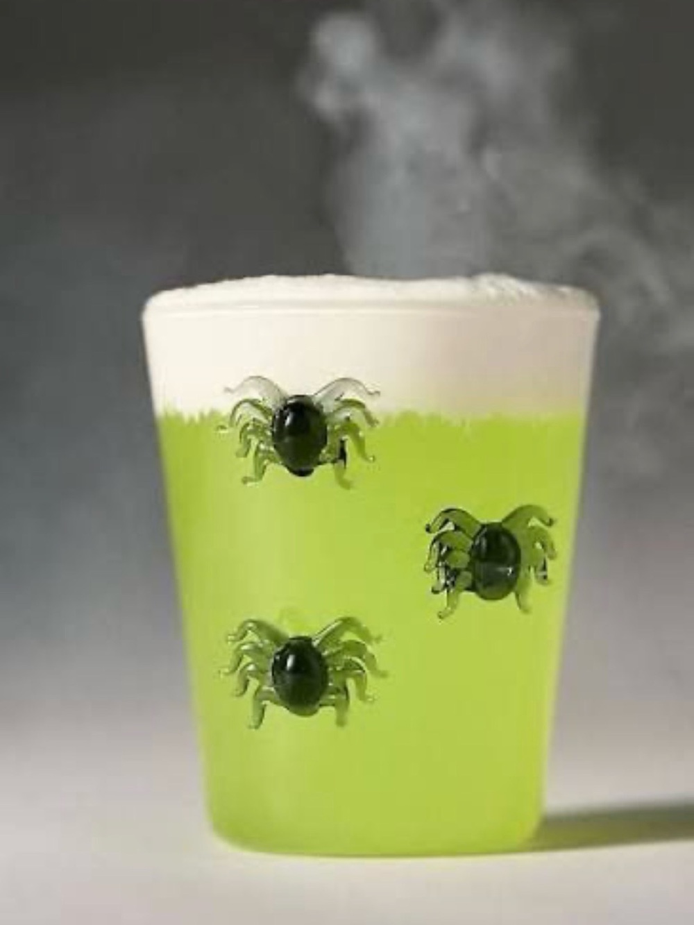 Anthropologie Spooky Green Spider Glass